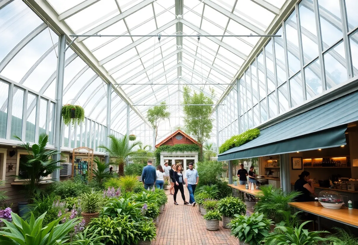 Conceptual design of the renovated Graye's Greenhouse with community spaces