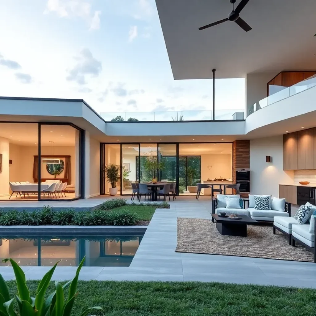 A modern home featuring smart technology and open spaces.