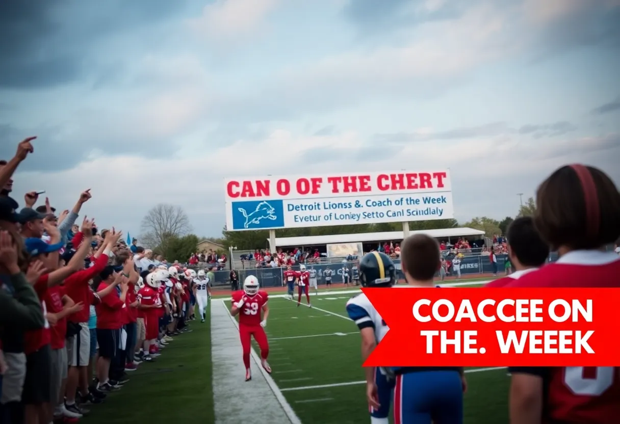 Exciting moment from Ithaca High School football game with fans cheering.