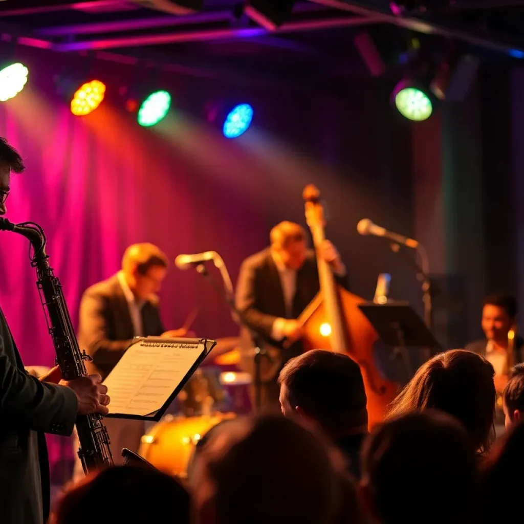 Jazz musicians performing on stage