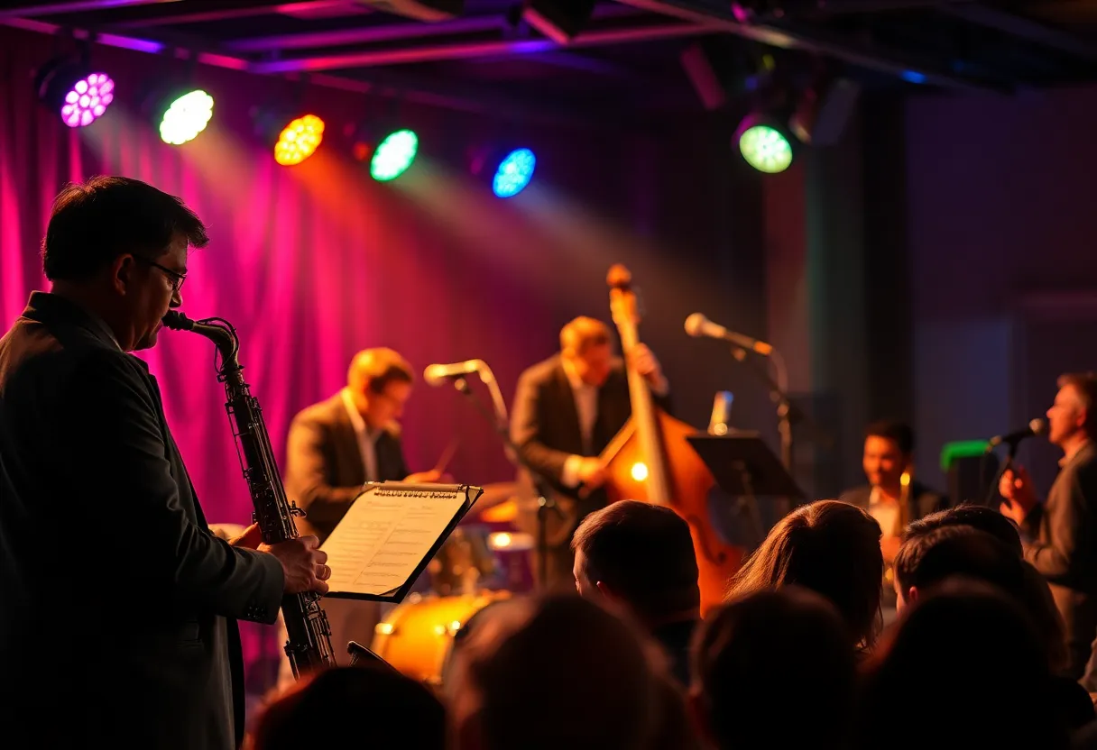 Jazz musicians performing on stage
