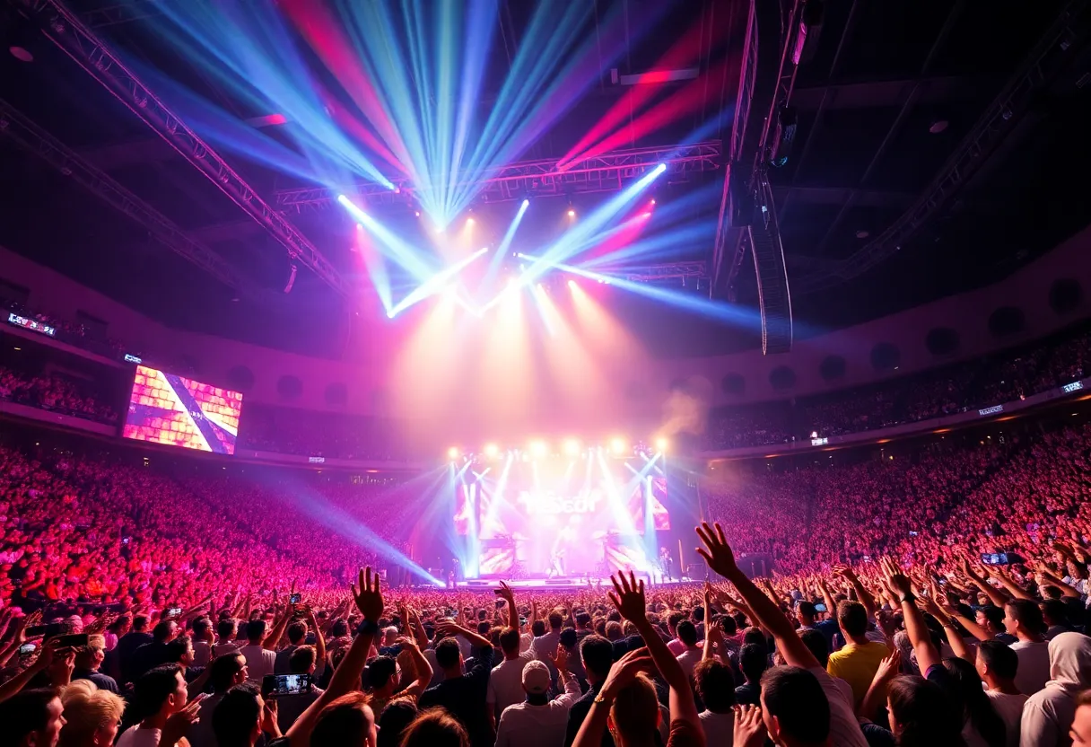 Fans enjoying the Jonas Brothers concert at Van Andel Arena