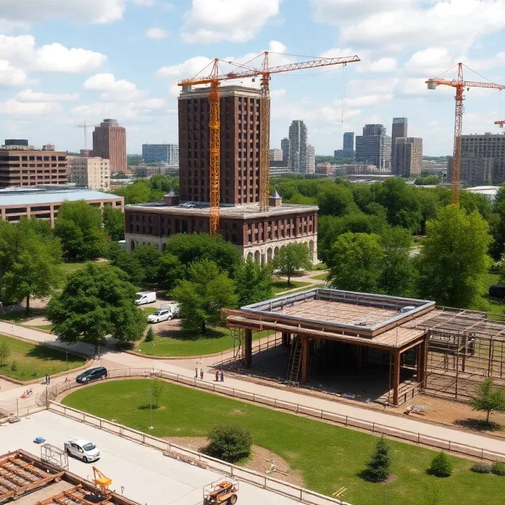 Construction site at Marygrove Conservancy, Detroit