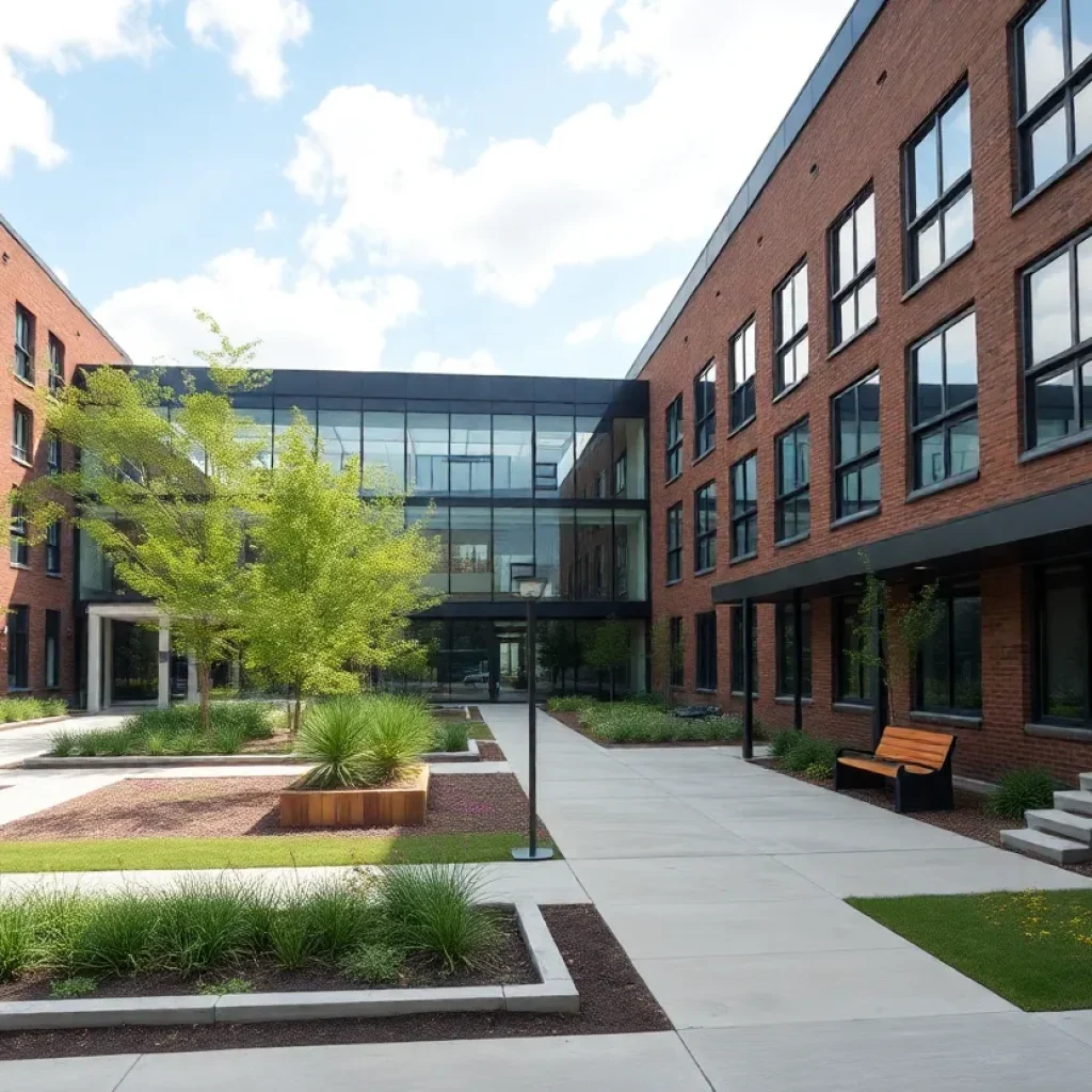 Rendering of Kresge Foundation's new headquarters in Detroit with community features