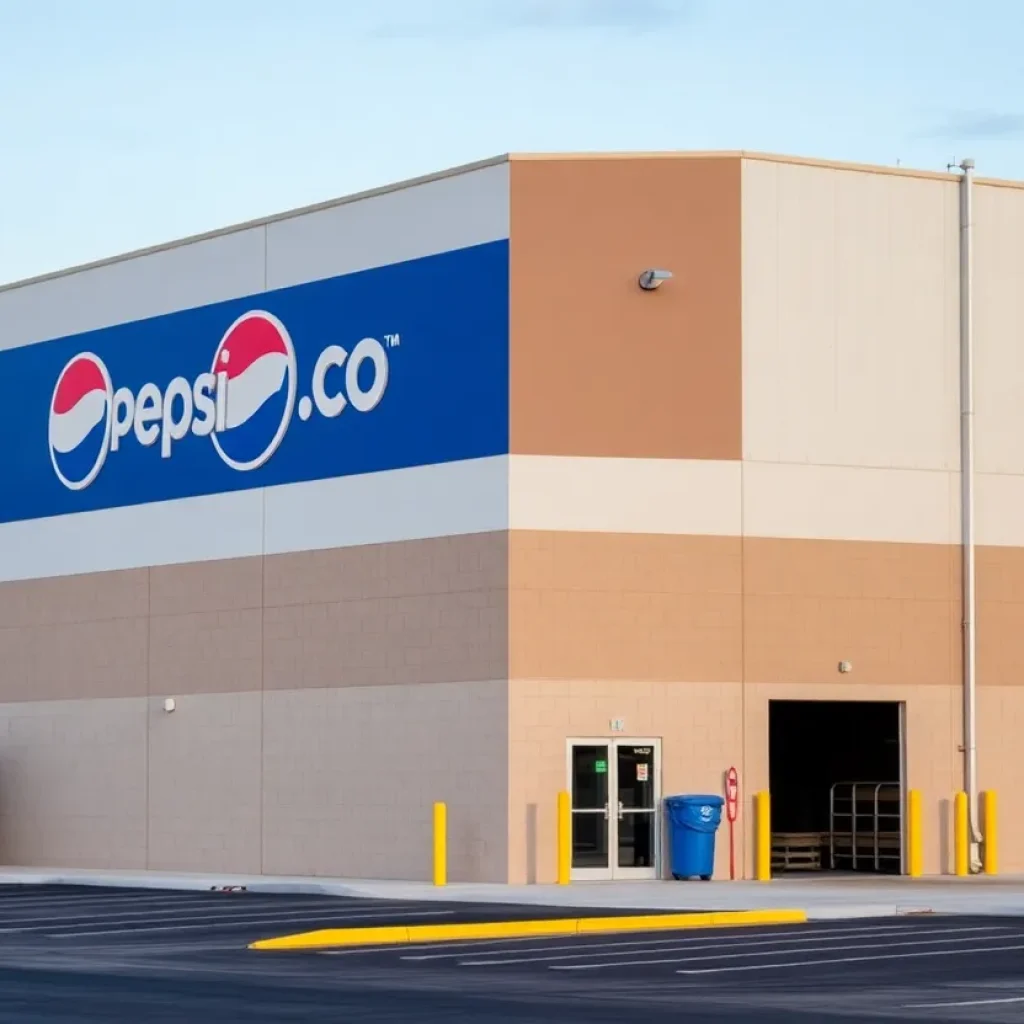 Exterior view of PepsiCo manufacturing plant in Detroit