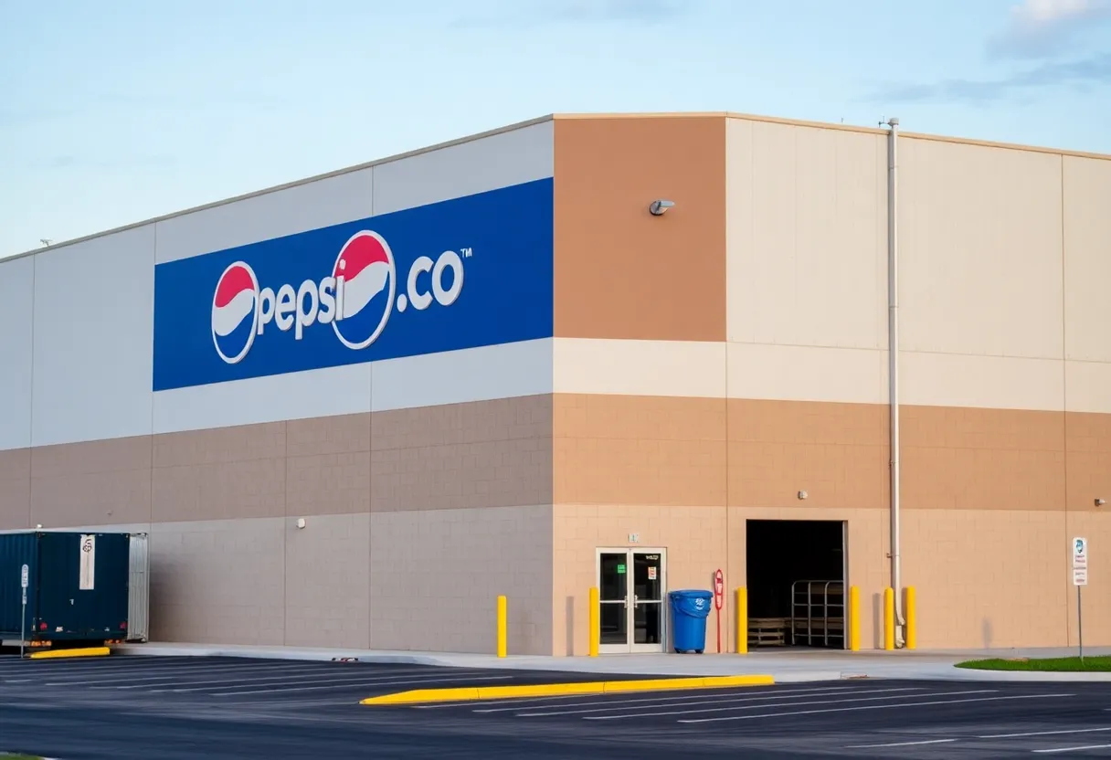 Exterior view of PepsiCo manufacturing plant in Detroit