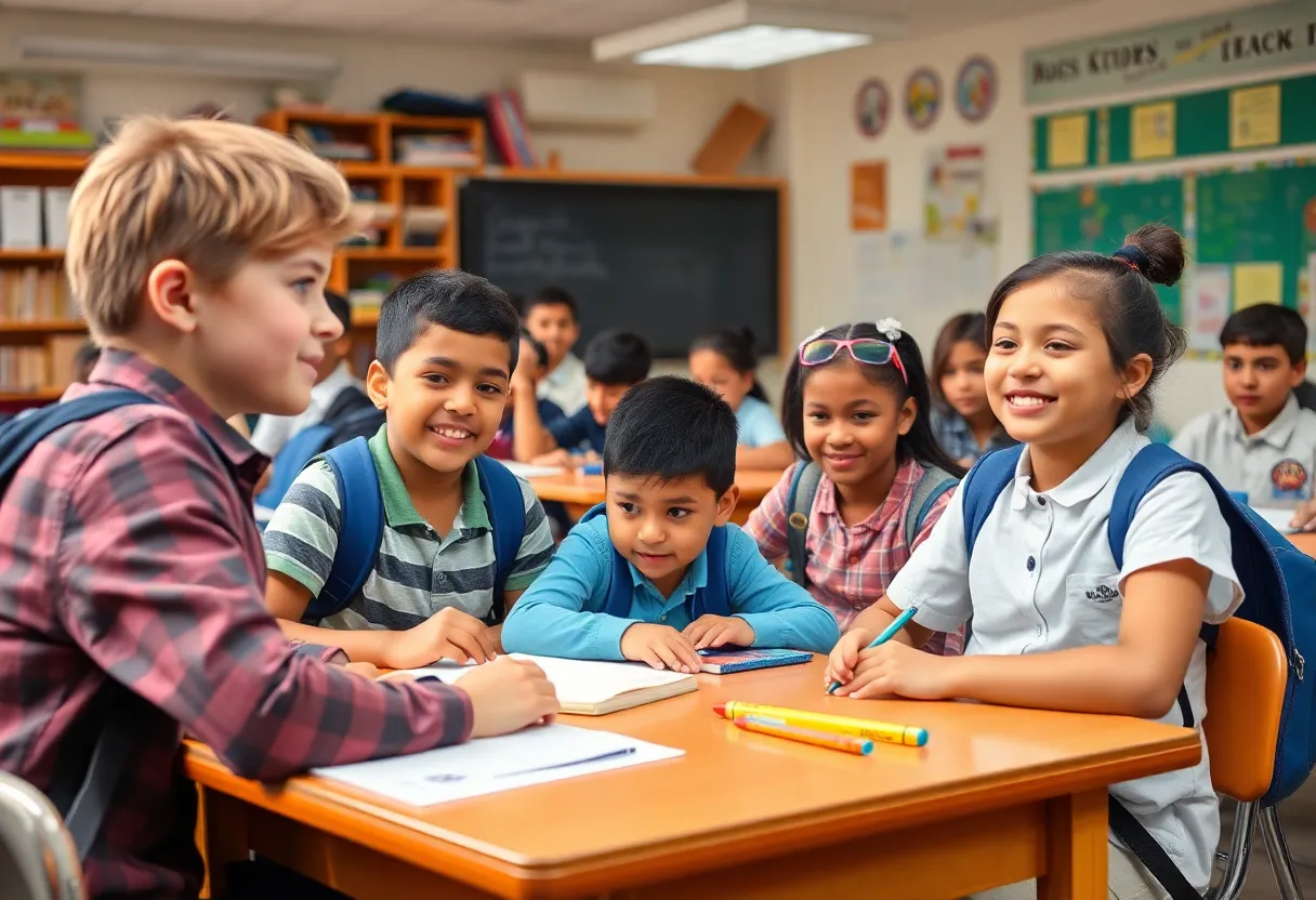 Students engaged in diverse educational activities in a school environment