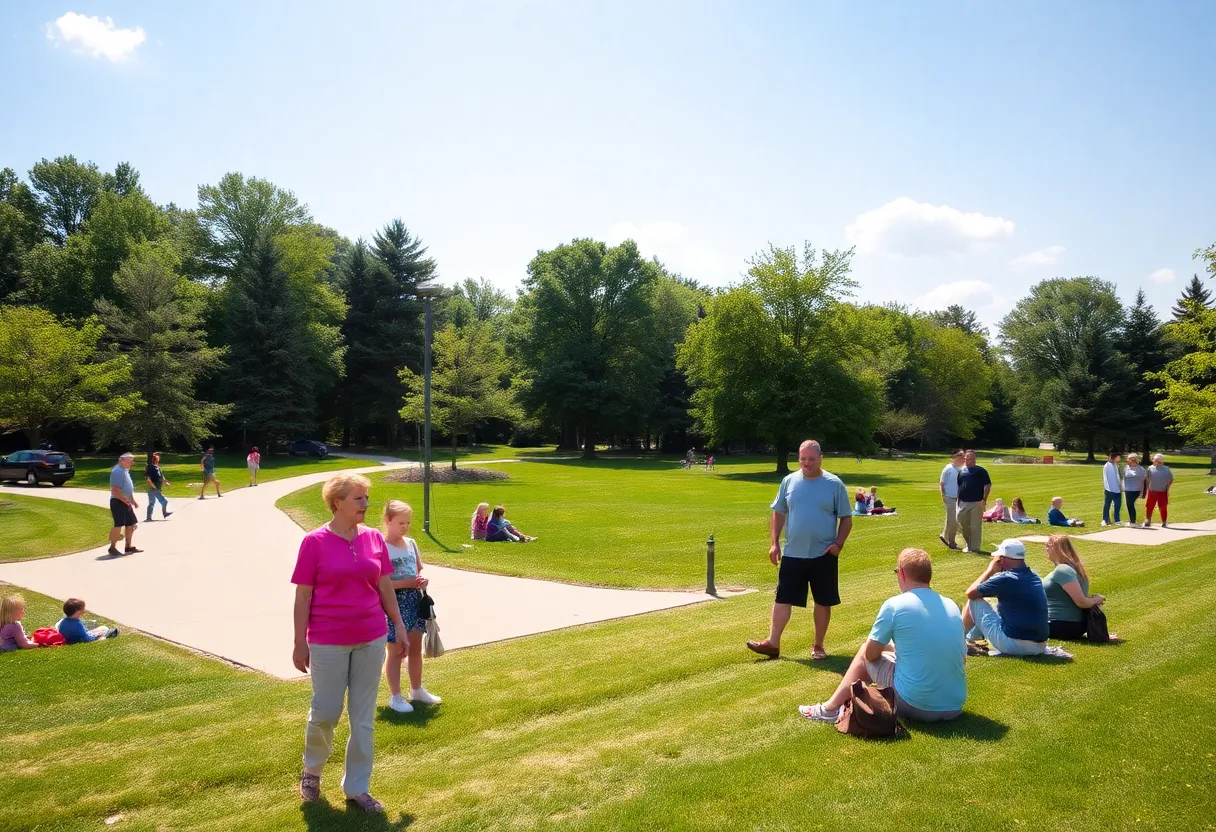 People enjoying outdoor activities on a sunny day in Southeast Michigan