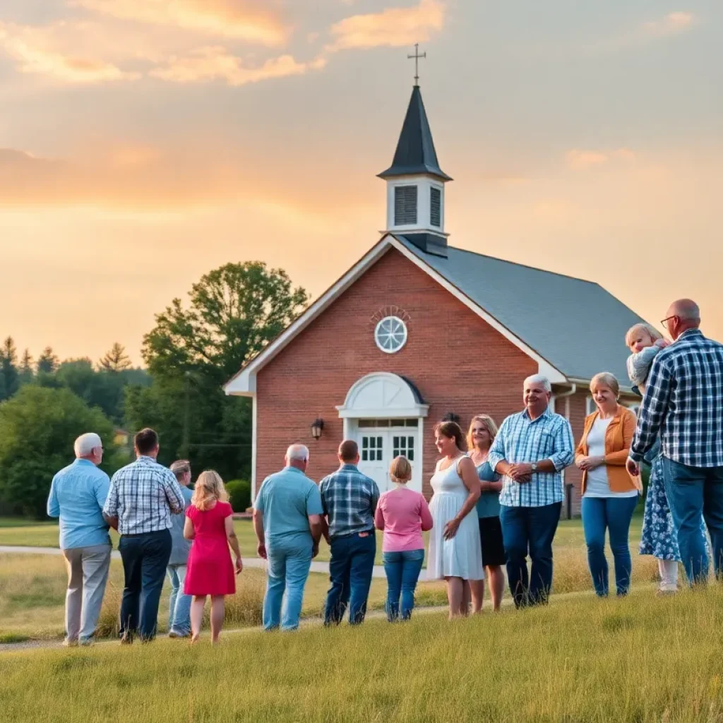 A peaceful community church reflecting on a legacy of service.