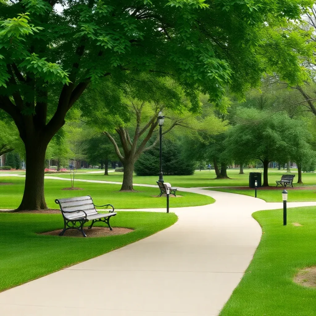 Scenic view of Veteran's Park, Monroe