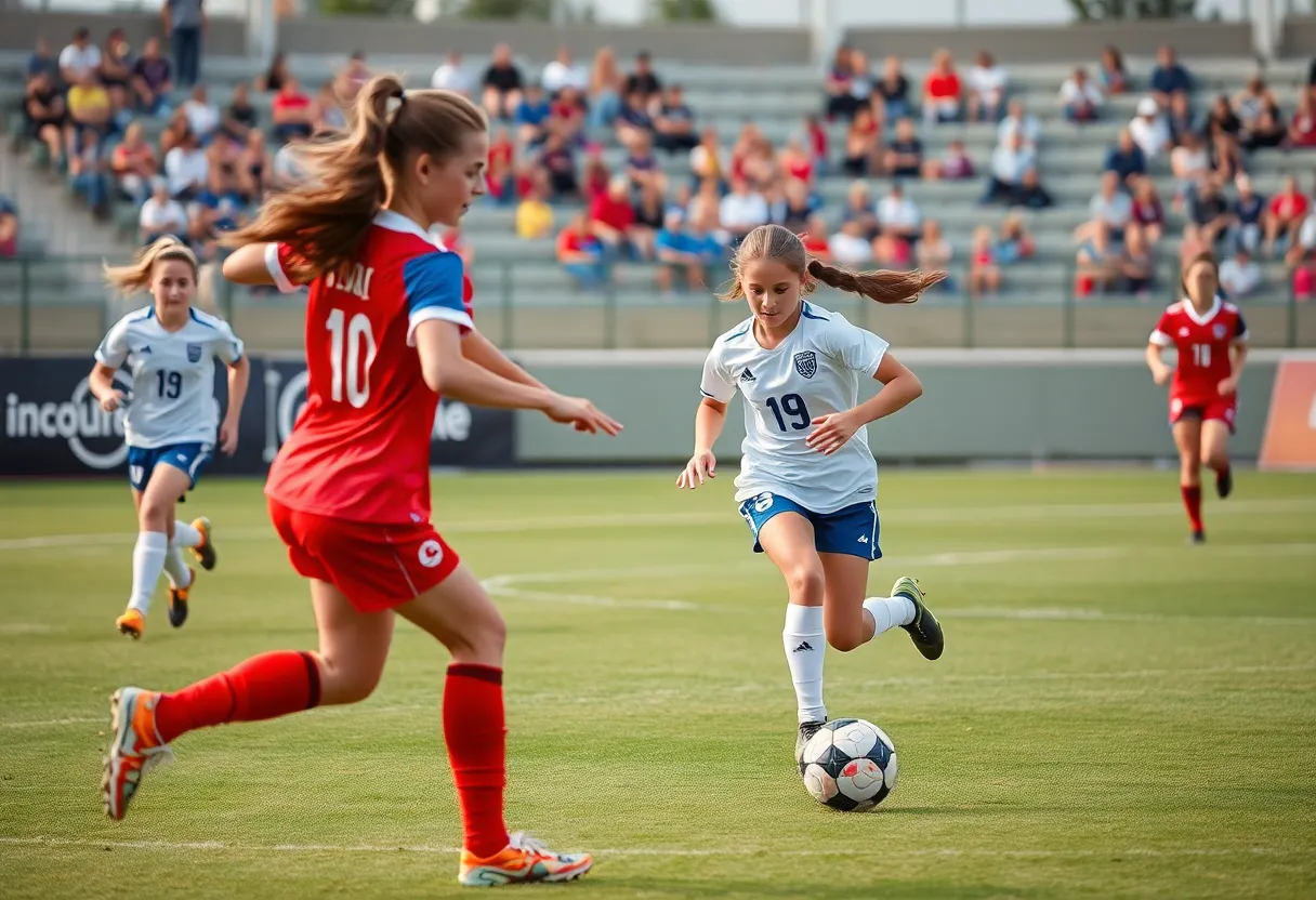 Youngstown State Penguins in action during a soccer match