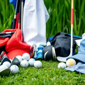 Various golf equipment on display for discounts during Amazon's October Prime Day