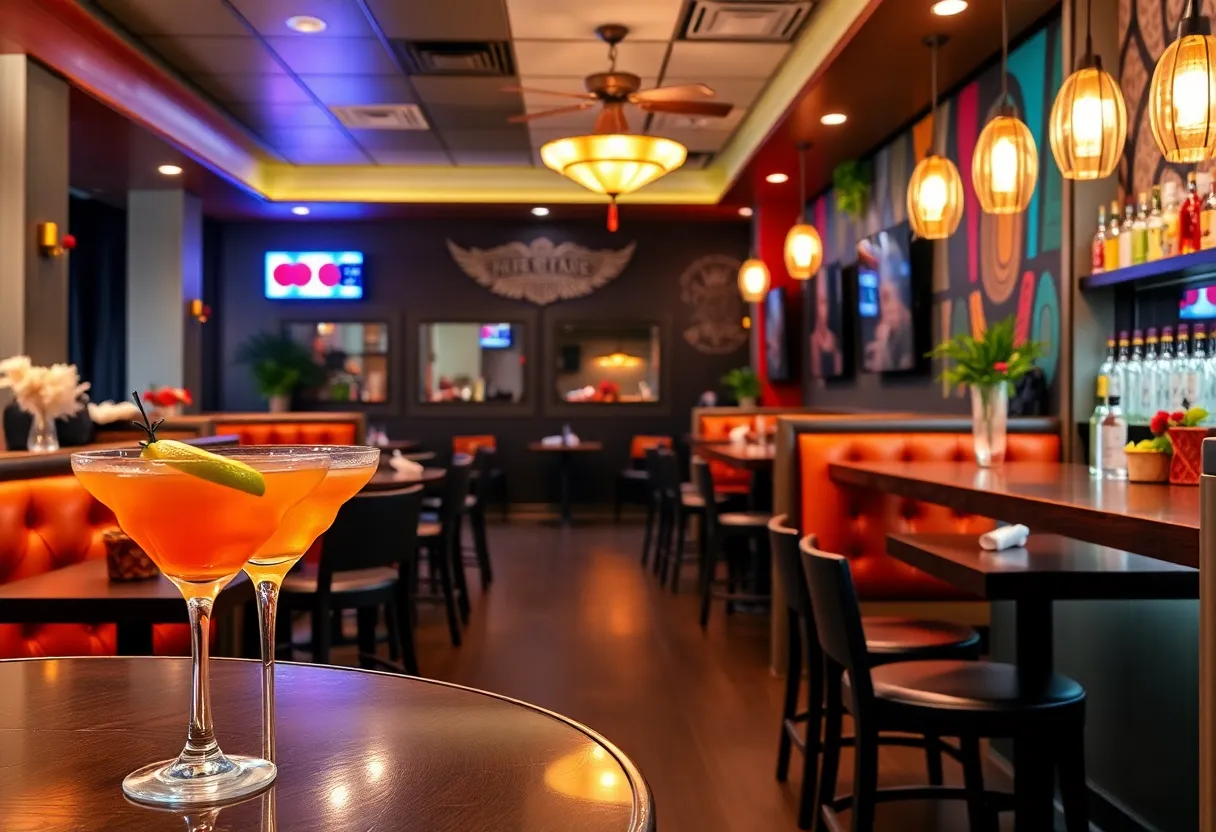 Business Interior of a Bar Louie restaurant showcasing a lively dining scene