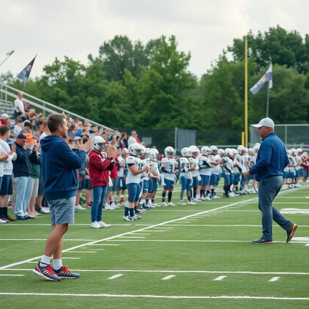 Bear Lake High School football team playing a game with enthusiasm.