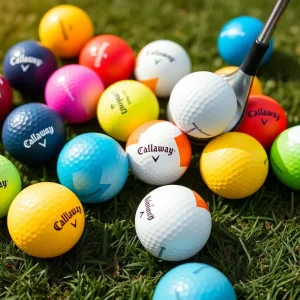 A variety of Callaway Supersoft golf balls on the golf course