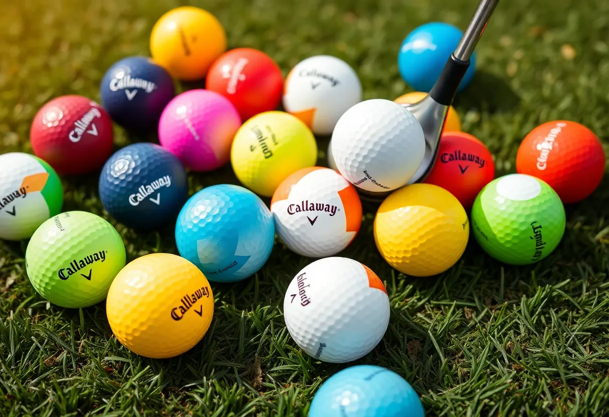 A variety of Callaway Supersoft golf balls on the golf course