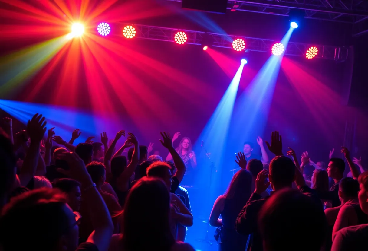 Concert attendees enjoying a tribute to Ozzy Osbourne