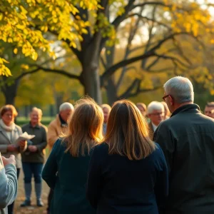 Community gathering in remembrance of loved ones