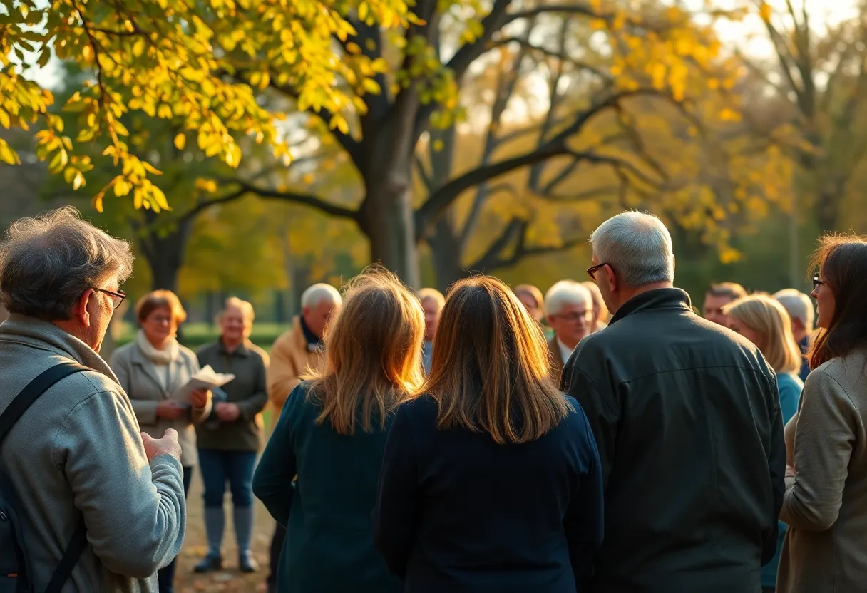 Community gathering in remembrance of loved ones