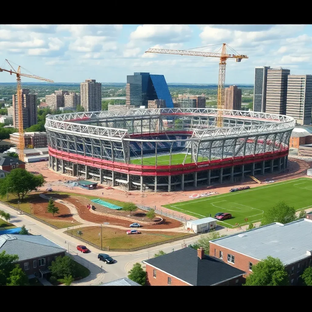 Rendering of Corktown soccer stadium and community improvements