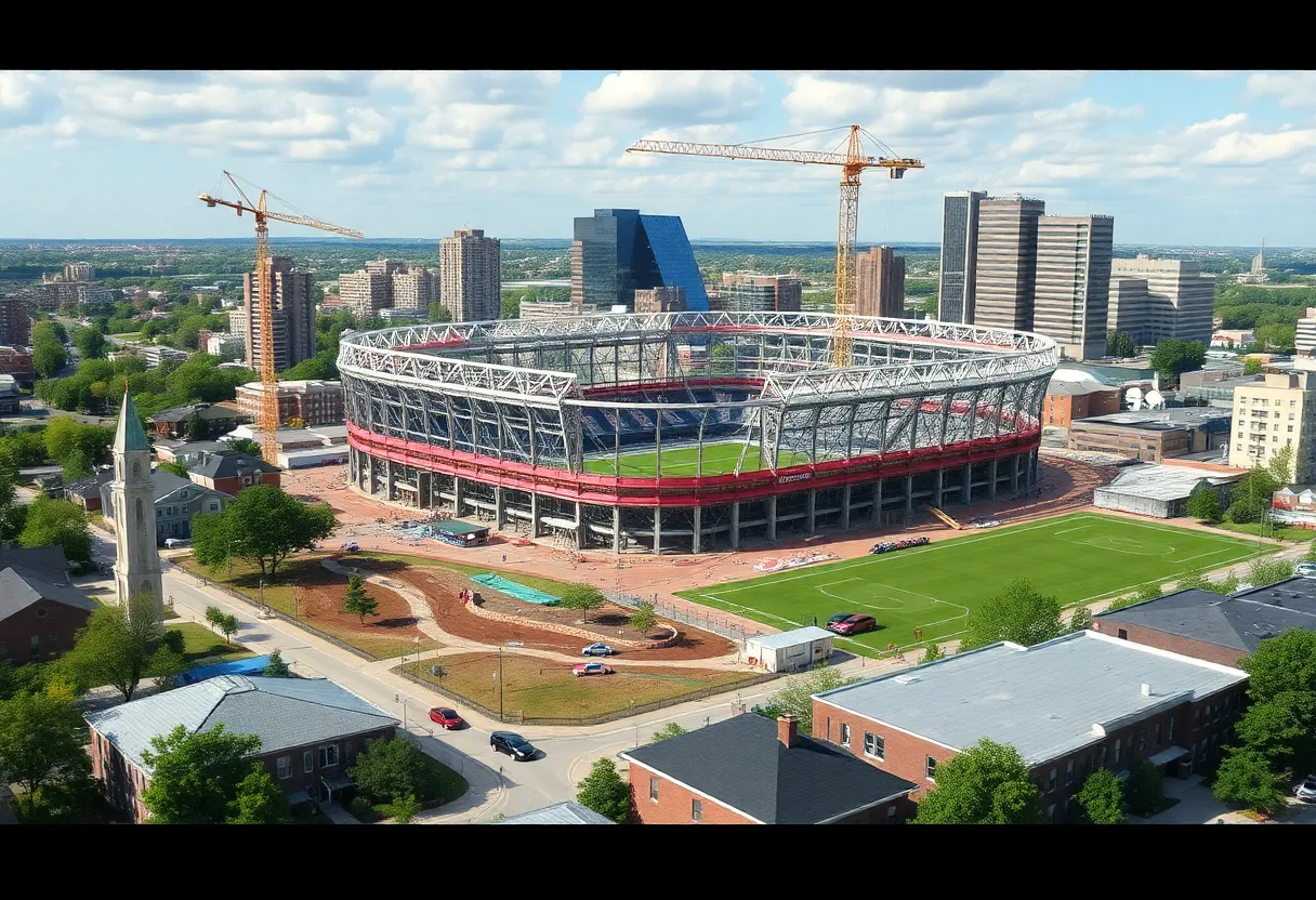 Rendering of Corktown soccer stadium and community improvements