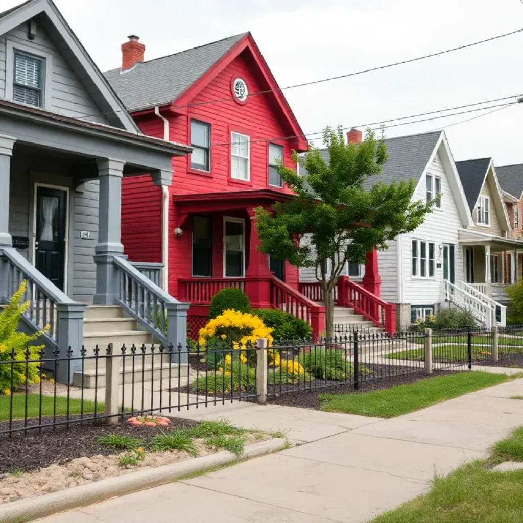Renovated homes in a Detroit neighborhood signifying community development