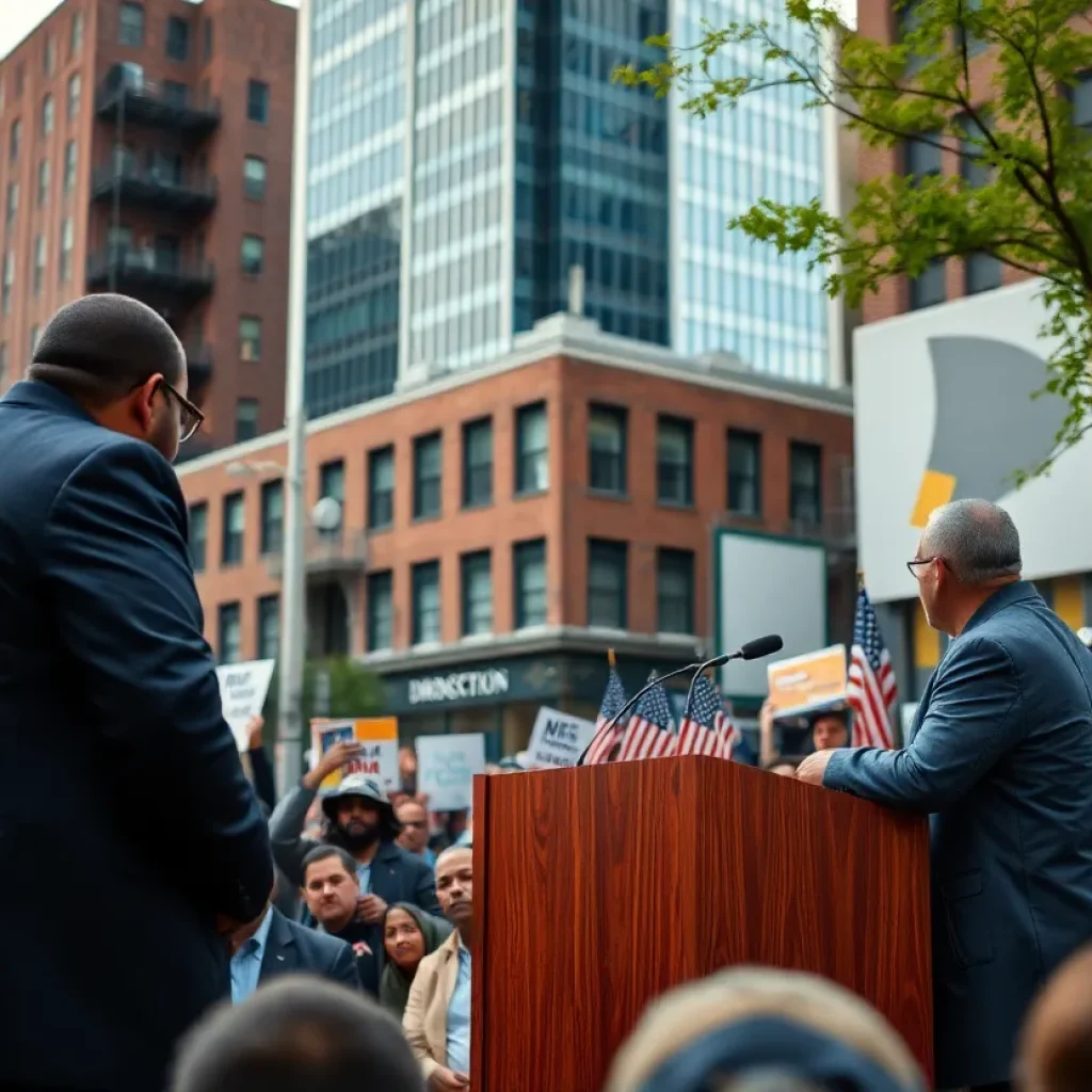 A scene from the Detroit mayoral debate with engaged audience.