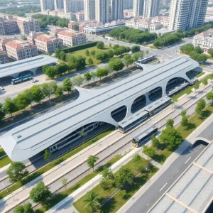 Rendering of the new multimodal transportation hub in Detroit