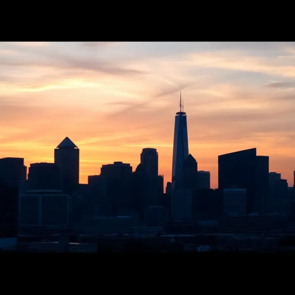 A beautiful skyline of Detroit at sunrise representing change and leadership.