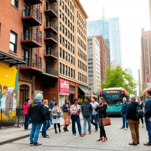 A vibrant urban landscape illustrating Detroit's economic development efforts.