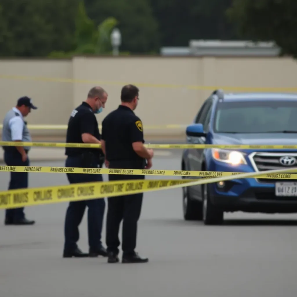 Detroit City Government Police investigation scene of a drive-by shooting in Detroit