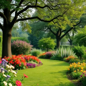 A peaceful garden representing healing and compassion, honoring the memory of a dedicated pediatrician.