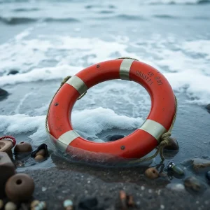 Life ring from the Edmund Fitzgerald shipwreck washed ashore.
