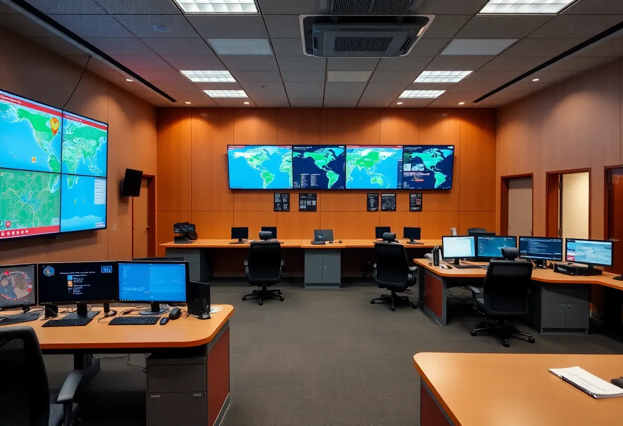 Interior view of the new emergency operations center at Farmington Hills Fire Department.