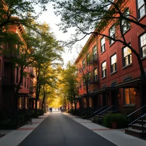 Renovated historic brick homes on Garland Street in Detroit blending 1920s architecture with modern sustainable features