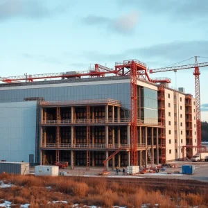 Construction site of Gotion High-Tech battery factory in Michigan