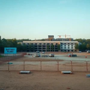 Construction site for the Gotion Inc battery plant project in Michigan.