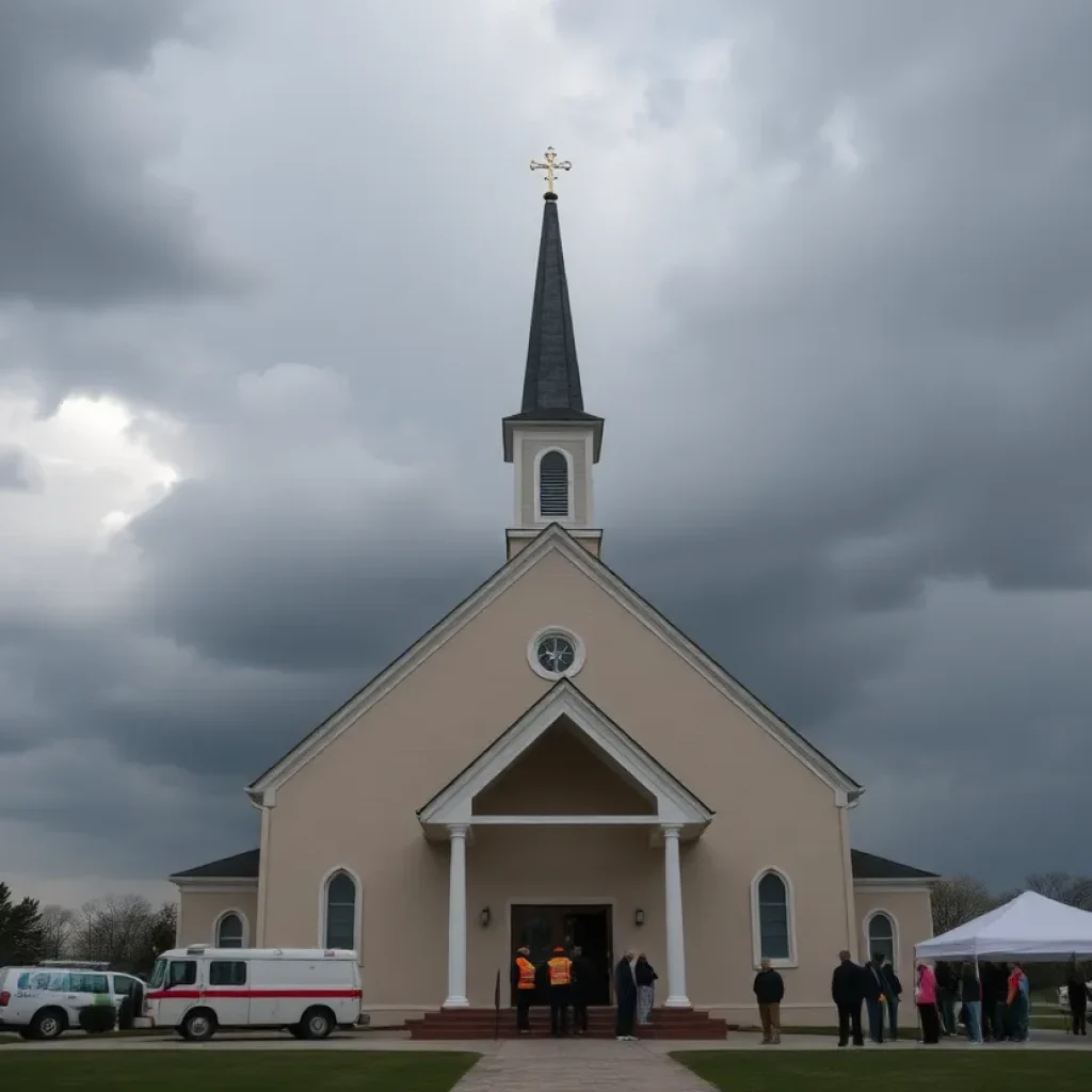 Community gathering in the aftermath of a church shooting