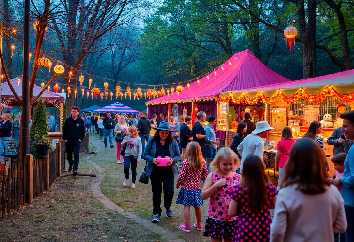 Families enjoying a Halloween festival in Metro Detroit