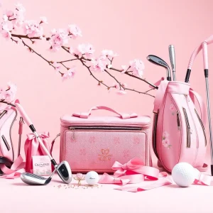 Cherry blossom-themed ladies golf package set by Honma Golf