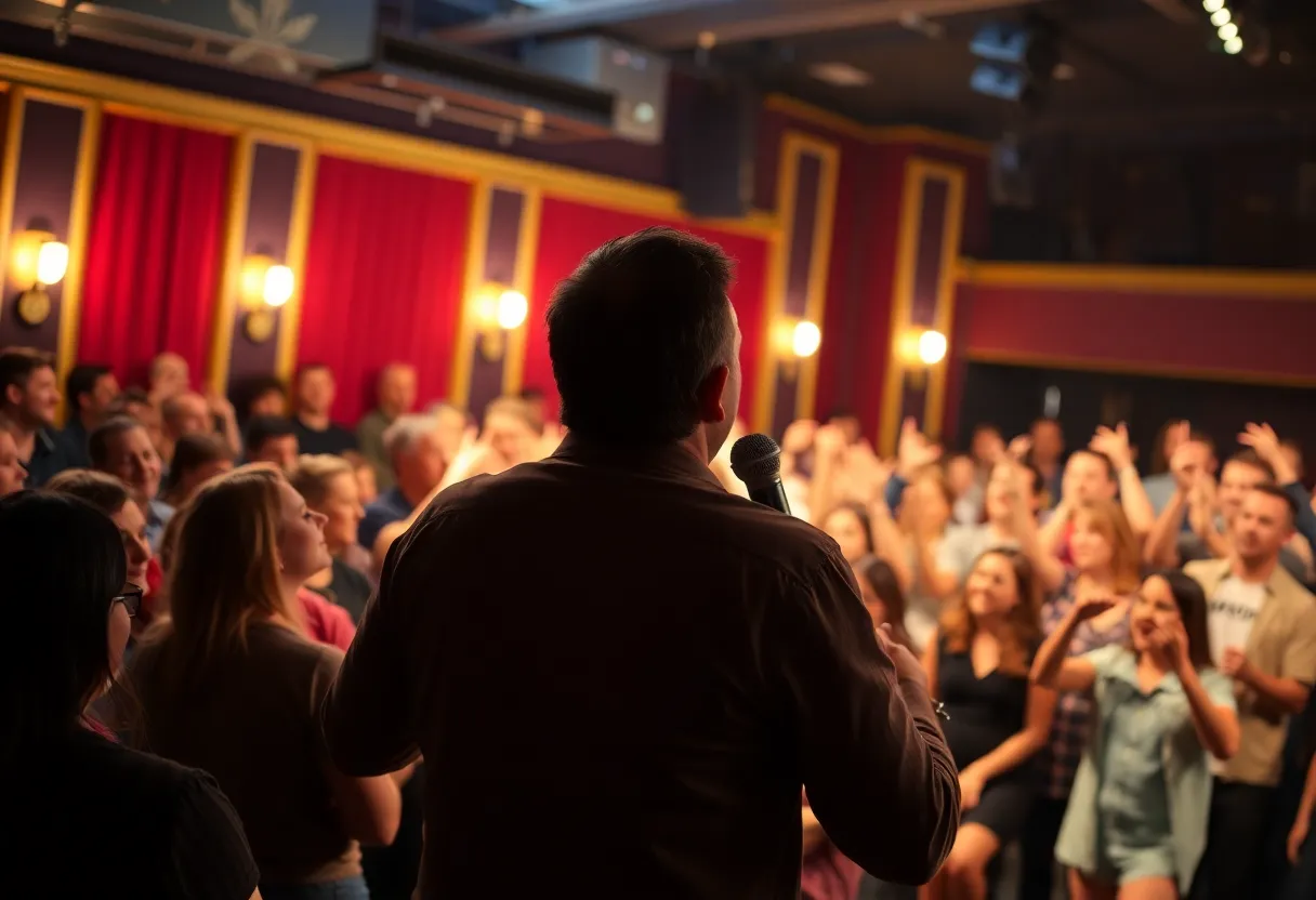 Audience enjoying a comedy show at a theater