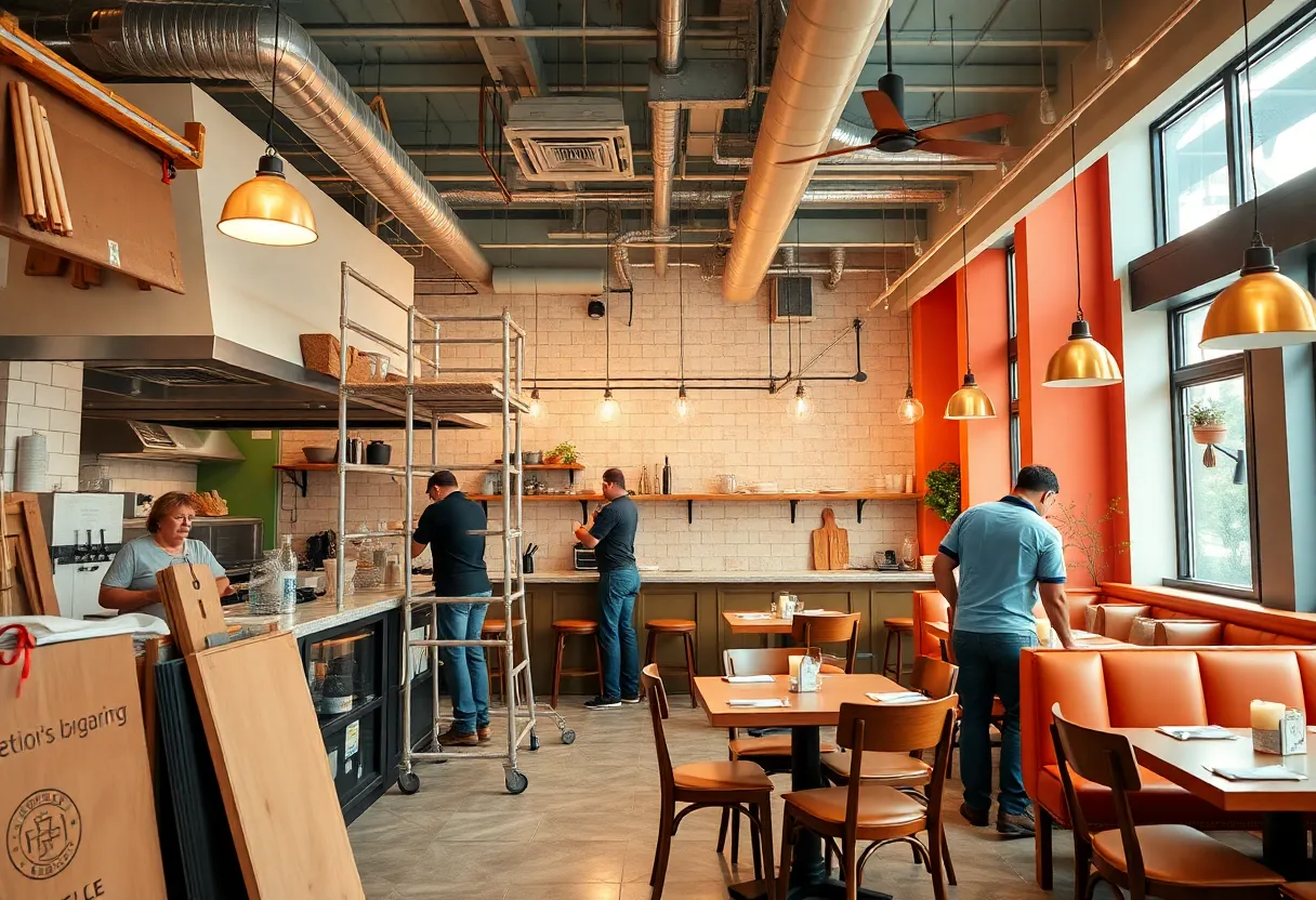 Renovation work being done at the Juicy Kitchen restaurant