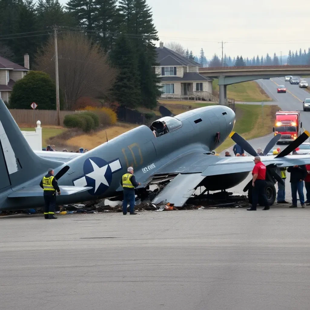 Crash site of MiG-23 aircraft at air show event