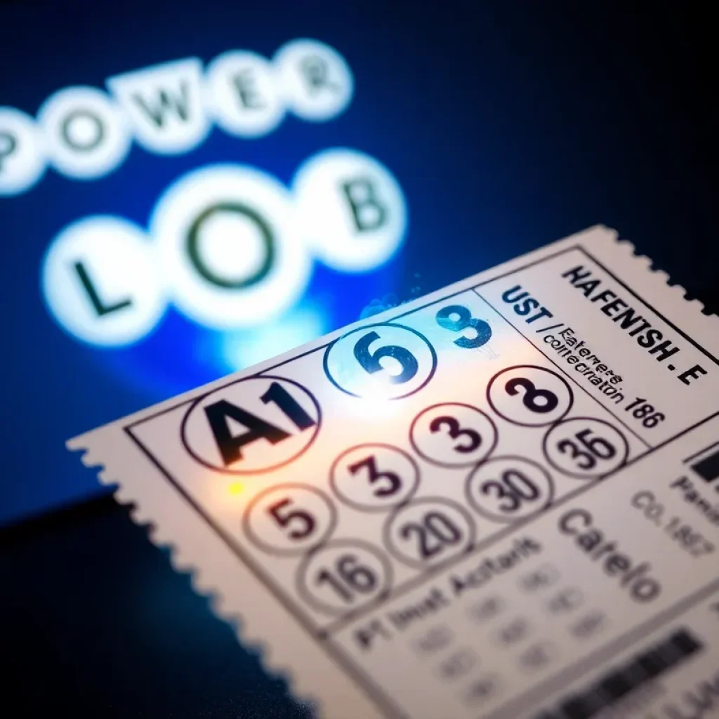 Lottery ticket with AI technology symbols
