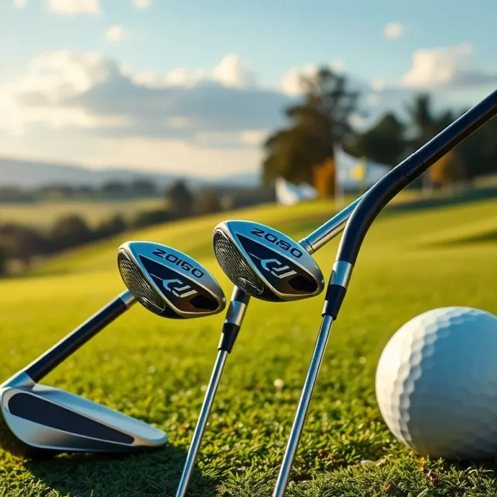 Sleek and innovative PXG golf clubs on a golf course