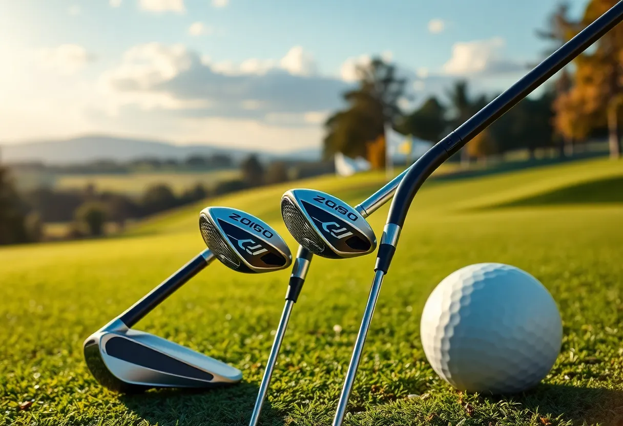 Sleek and innovative PXG golf clubs on a golf course