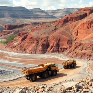 Mining landscape depicting rare earth mineral exploration