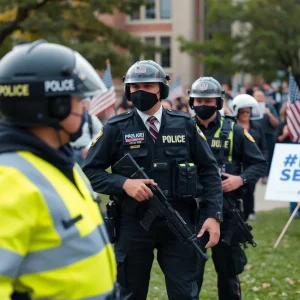 Increased security at a political campaign event on campus.