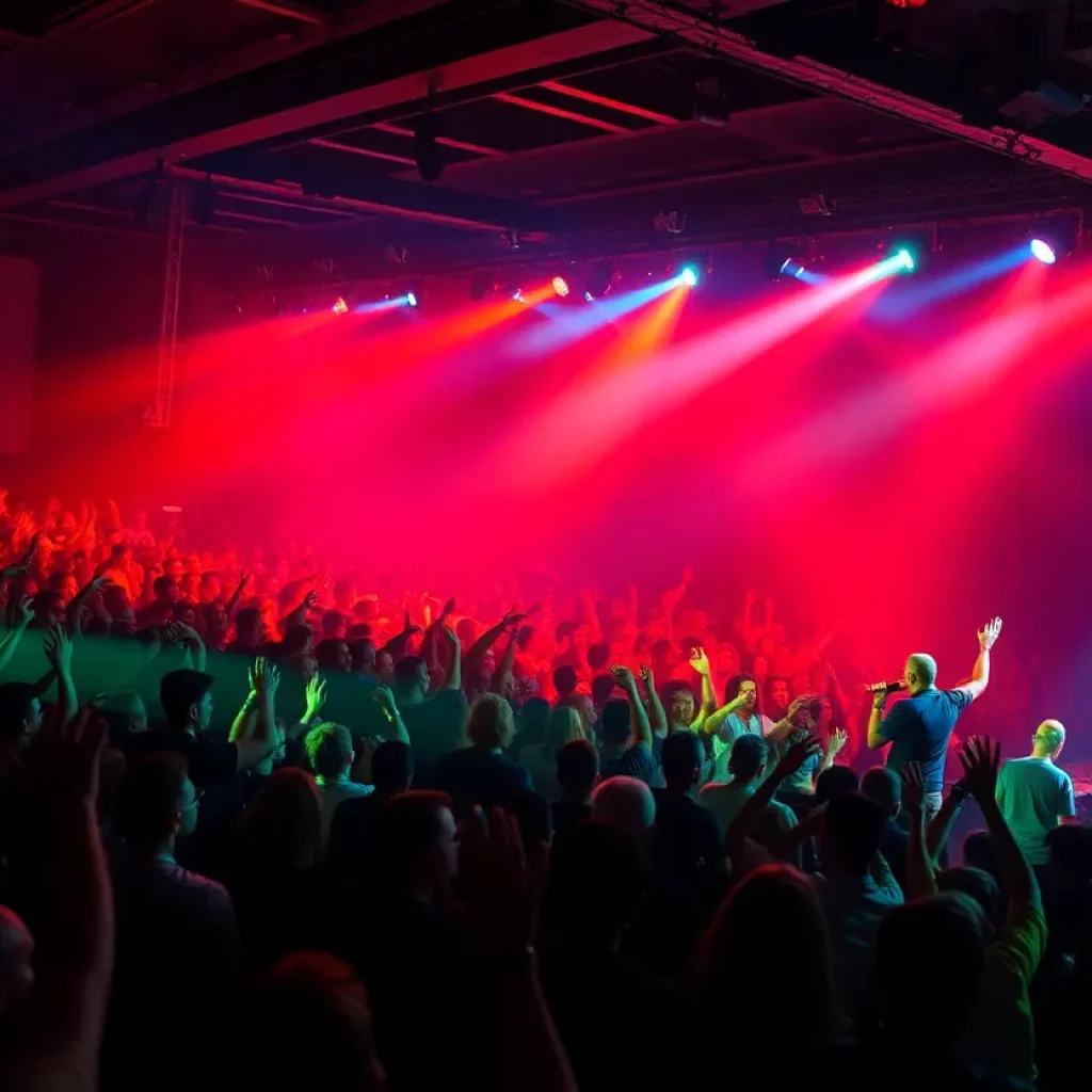 The Sword performing live in Detroit with a packed audience