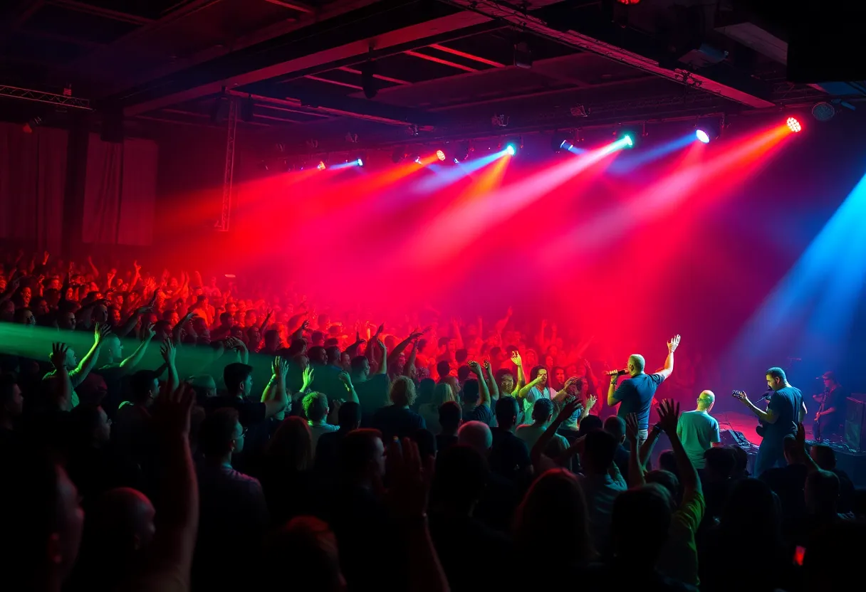 The Sword performing live in Detroit with a packed audience